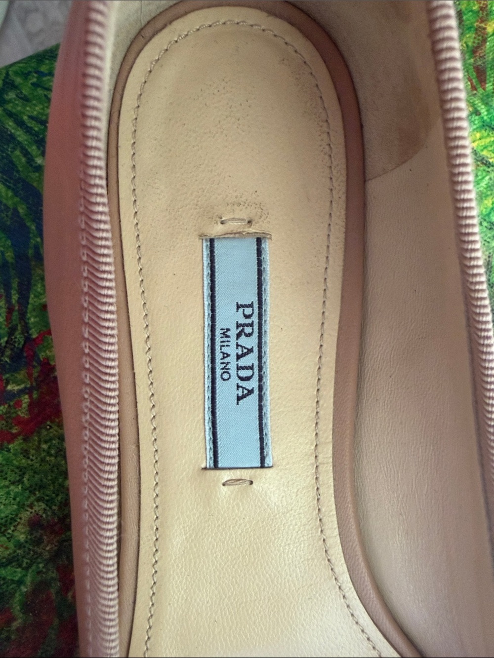 Prada Blush Pink Pointed-Toe Leather Ballet Flats - Picture 4 of 5